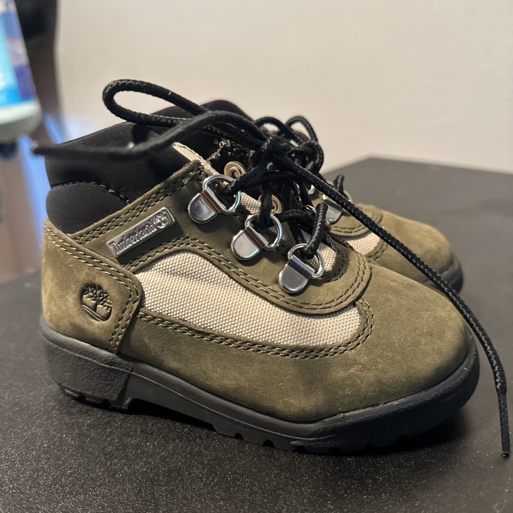 Timberland Kids Olive and Black Boots